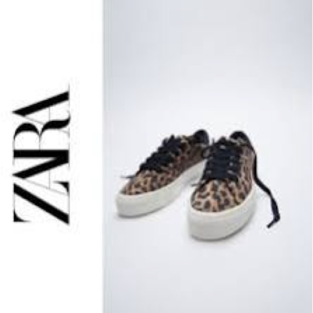Zara Super cute leapord platform sneakers size 39/9